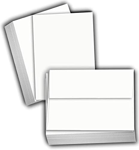 המילקו לבן כרטיסים עבה נייר-5 1/2 איקס 8 1/2 ריק מדד פלאש הערה & מגבר; כרטיסי דואר עם מעטפות-ברכה הזמנות
