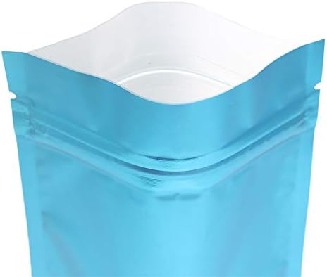 חבילת סטודיו QQ של 100 שקיות פלסטיק כחול מט-כחול שקופות, שקיות הניתנות לניתוח, כיס סטנד-אפ כחול)