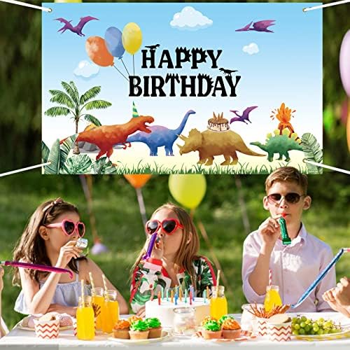 6 על 3.6 רגל דינוזאור רקע למסיבת יום הולדת דינוזאור יום הולדת באנר לבנים בנות ילדים דינוזאור נושא מסיבת יום הולדת