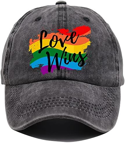 אהבה HHNLB היא אהבה כובע קשת, ניצחונות אהבה, להטבים גאווה הומוסקסואלית גאווה מתכווננת כובע בייסבול