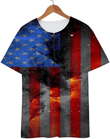 חולצות חוף קיץ לגברים דגל לאומי חדש יום עצמאות יום עצמאות רוכסן חזה לגברים שרוול ארוך קצר
