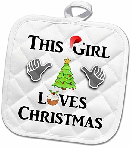 תלת מימד רוז הילדה הזו אוהבת את חג המולד על רקע לבן-חג המולד הומור מחזיק סיר מתנה, 8 x 8