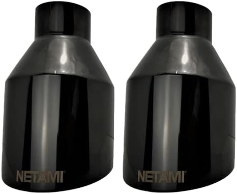 Netami 2.5 כניסה עד 5 קצה פליטה קצה נירוסטה קיר כפול קיר שחור כרום 2 חבילה