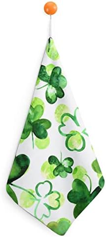 Lurnise מגבת ביד צבעי מים אירי שמרוקס סנט פטריק יום מגבות מגבות מנה עיצוב שרוך לספורט מטבח אמבטיה