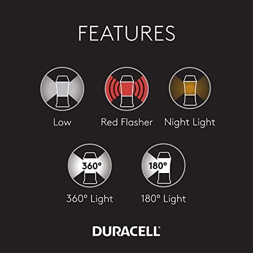 Duracell 600 Lumen LED פנס עם תאורה 360 ° & 180 ° לקמפינג, דיג ושימוש חירום - 5 מצבים וסוללות 3 -AA