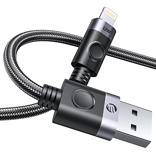 Orico USB A עד כבל ברק, כבל ברק 12W טעינה מהירה טעינה מהירה מהירה של כבל העברת נתונים ניילון קלוע, תואם