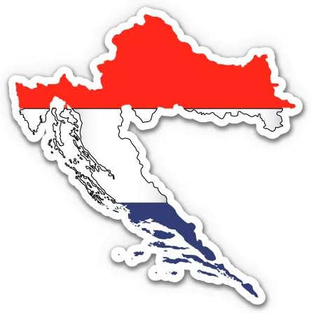 GT גרפיקה קרואטיה מפה דגל צורה כפרית - מדבקות ויניל מדבקות אטומות למים