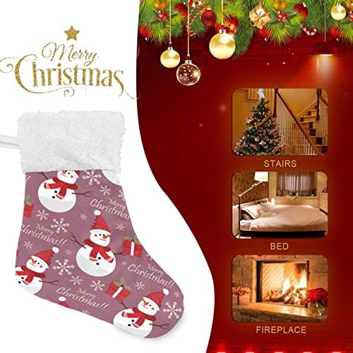 Jstel חג המולד שלג שלג גרביים תלויים 6 חבילה חג המולד קטן לחג תלייה גרביים לקישוטים למסיבות עץ חג המולד