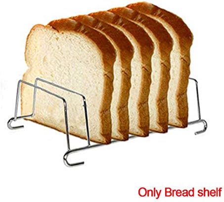 8 פרוסת חריץ טוסט מתלה מחזיק, נירוסטה טוסט ולחם מתלה ארוחת בוקר כיכר סטנד קירור רשת לחם מתלה מלבן אוויר הטיגון