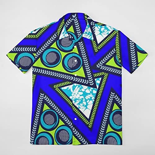 באיקוטואן אופנה הדפס אפריקאי מזדמן גברים של רופף קצר שרוולים כפתור למטה חולצה 3 ד מודפס למעלה