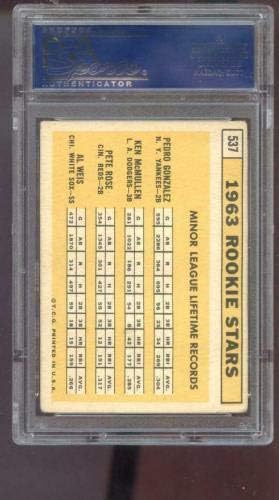 1963 Topps 537 כוכבי טירון פיט רוז אל ווייס RC PSA 3 כרטיס בייסבול מדורג MLB - כרטיסי בייסבול