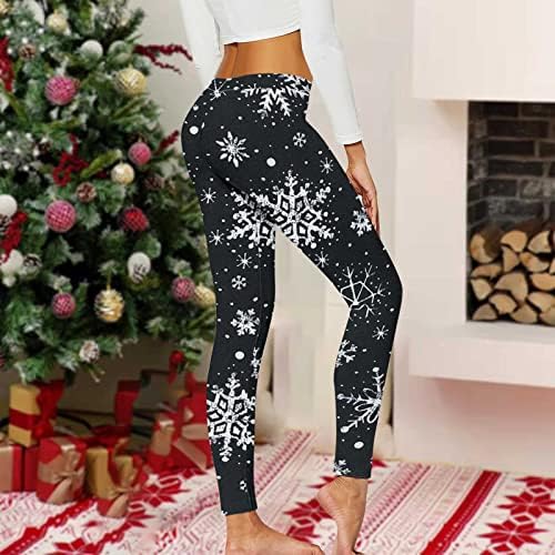 מכנסי יוגה שורתיים נשים מותניים גבוהות בקרת בטן סנטה פס פס חותלות לחג המולד של אימון לחג המולד טייץ חדר כושר