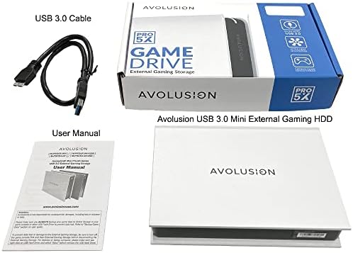 Avolusion Mini Pro -5X 1TB USB 3.0 כונן קשיח חיצוני נייד למחשב, Mac, PlayStation ו- Xbox - אחריות לשנתיים