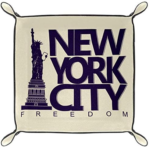 אייסו אמריקאי פסל חירות ניו יורק עור חדרן מגש ארגונית עבור ארנקים, שעונים, מפתחות, מטבעות, טלפונים