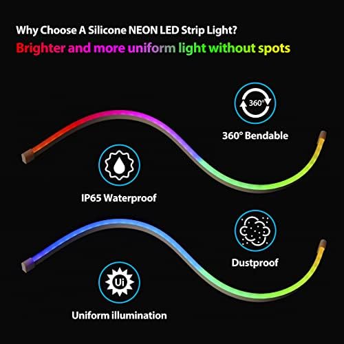 רצועות אור של טייטי למחשב, ערכת רצועות LED ניאון עבור כותרות LED של 5 וולט 3-פינים RGB תואמות