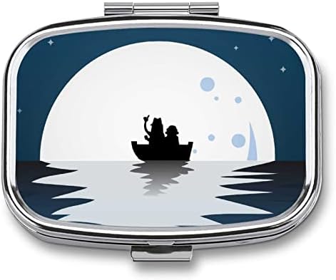 כיס גלולת מקרה כוכב ירח סירת נסיעות גלולת מחזיק אחסון עבור רפואה תוסף ויטמין דגי שמנים 2. 2 * 1.6 אינץ