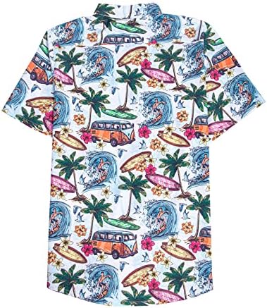 יוימירה הוואי חולצות לגברים, הדפסת גברים מקרית קצר שרוול כפתור למטה חולצות פרחוני אלוהה חוף חולצה