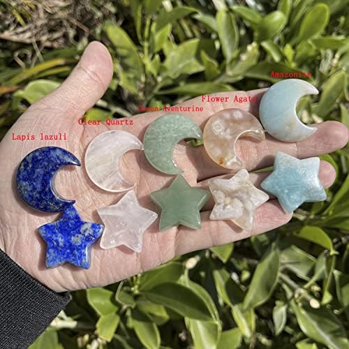 14 סוגים של מיני קריסטל ירח סט רייקי צ'אקרה ריפוי אבן גביש אבן עיצוב בית מתנה קריסטל לייצור תכשיטים