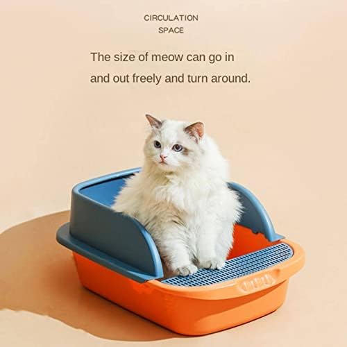 נה חצי סגור חתול ארגז חול גדול במיוחד להתיז הוכחה חתול אסלת חתול ציוד לחיות מחמד משלוח חתול האת המלטת, צהוב,כתום,כחול,