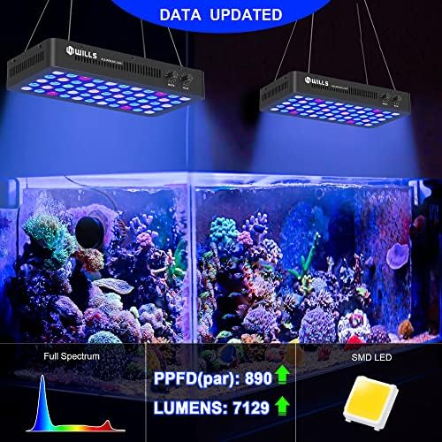 אורות אקווריום צוואות ניתן לעמעום ספקטרום מלא 165 וואט מיכל דגים הוביל אורות אקווריום נטועים למים מתוקים מים