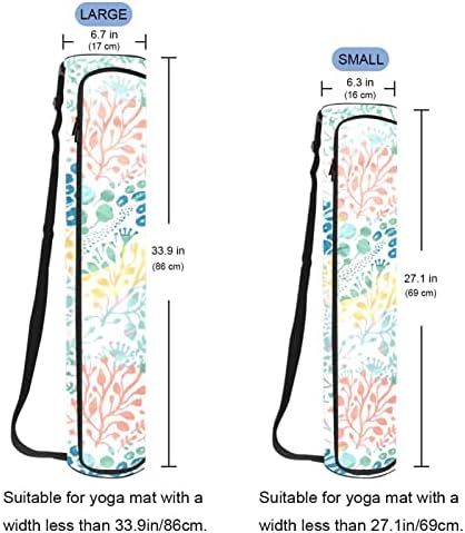 מופשט פרחוני חלקה דפוס יוגה מחצלת שקיות מלא רוכסן יוגה לשאת תיק לנשים גברים, תרגיל יוגה מחצלת עם רצועה