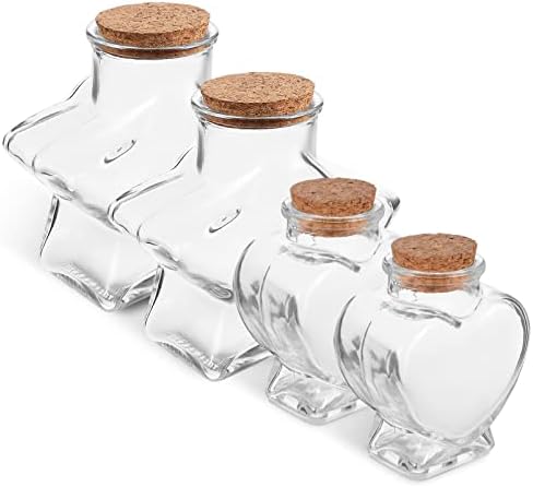 קבילוק 4 יחידות פקקי פקק זכוכית בקבוקי כוכב לב בצורת זכוכית בברכת בקבוק ברור צנצנת מיני בקבוק עבור עשה