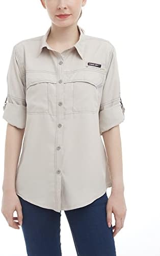 חמור קטן אנדי אנדי UPF 50+ חולצת הגנה על UV, חולצת דיג עם שרוול ארוך, נושם ויבש מהיר