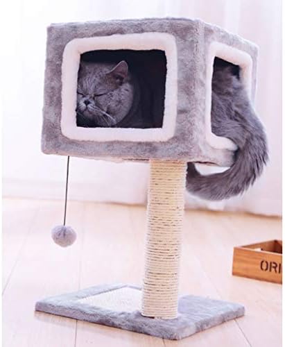 עץ החתול מגרד דירת עץ חתול, חתול מגרד את מרכז הפעילות של החתול לטיפוס מרגיע ומשחק חבל סיסל, בתי חתולים