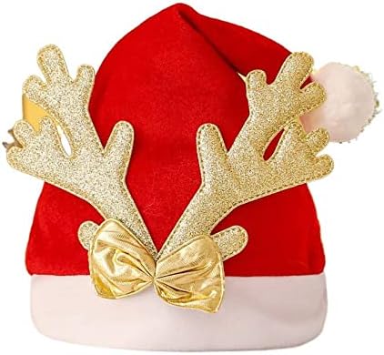 קשת קרניים חג המולד כובע קטיפה שאינו ארוג למבוגרים כובע חג המולד קישוטי כובע