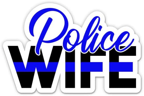 מדבקת אשת המשטרה - מדבקת מחשב נייד 3 אינץ ' - ויניל אטום למים לרכב, טלפון, בקבוק מים - תמיכה