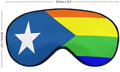 דגל גאה גאה פוארטו ריקו מודפס מסכת עיניים שינה מכסה עיניים מכוסות עיניים עם רצועה מתכווננת לילי
