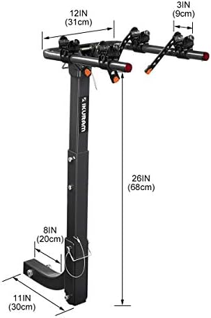 IKURAM R 2 מתלה אופניים מתלים מנשא אופניים תקלה הרכבה מתלה מתקפל כפול למכוניות, משאיות, רכב שטח ומיניוואנים עם