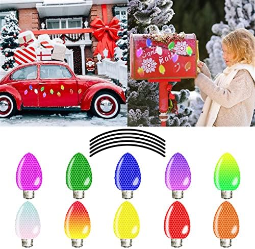 סיניפר חג המולד רכב קישוטי חג המולד אורות לרכב חג המולד רעיוני מדבקות אור הנורה בצורת חגיגי רכב