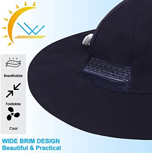 POROKA 4 חבילות כובע שמש כובע SUN UPF 50+ הגנה מפני השמש מתכווננת כובע דלי שוליים כובע חוף לילדה לילדה