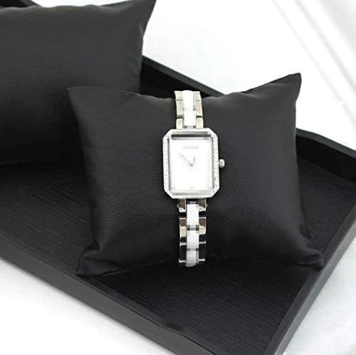 6 יחידות שחור עור מפוצל תכשיטי תצוגת כרית צמיד צמיד כריות שעון תכשיטי מציג כרית תכשיטי ארגונית מחזיק עבור תכשיטי