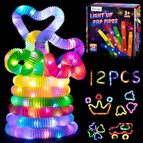 D-Fantix Spinget Spinners Cube & Light Up Pop Fikget Tubes צעצועים, 1x3x3 Plopy Cube Cuba Puzzge
