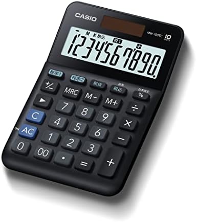 Casio MW-100TC-BK-N W מחשבון שיעור מס, 10 ספרות, מחשבון מס, שחור, מיני צודק סוג