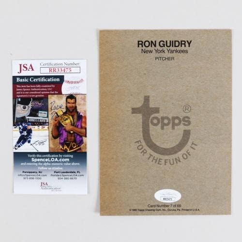 רון Guidry חתום תמונה 5 × 7 ינקי - COA JSA - תמונות MLB עם חתימה