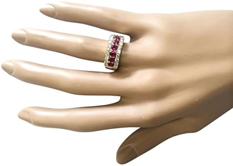 1.6 קראט טבעי אדום רובי ויהלום 14 קראט טבעת נישואים זהב צהוב לנשים באופן בלעדי בעבודת יד בארה ב