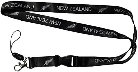 סופרדבס סופרסטור ניו זילנד מחזיק מפתחות שרוך שחור מחזיק צווארון בסוף.. 20 אינץ ' ארוך ..חדש, ססגוניות