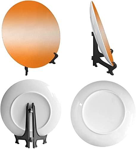 ASDWX OMBRE צלחות דקורטיביות לשולחן, 8 , צלחת עגולה עם דוכן תצוגה, לעיצוב בית למטבח המסיבה, חג
