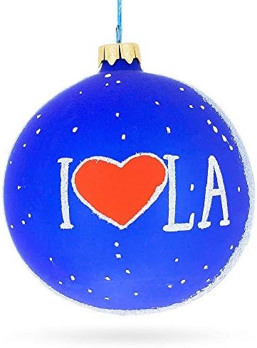 אני אוהב לוס אנג ' לס, קליפורניה זכוכית כדור חג המולד קישוט 4 סנטימטרים