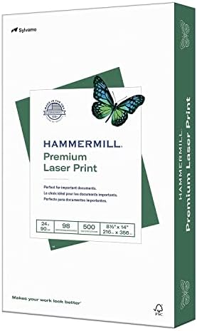 האמרמיל פרימיום לייזר הדפסת 8.5-אינץ על 14-אינץ תכליתי נייר, 24 ליברות, 98 בהירות, 500