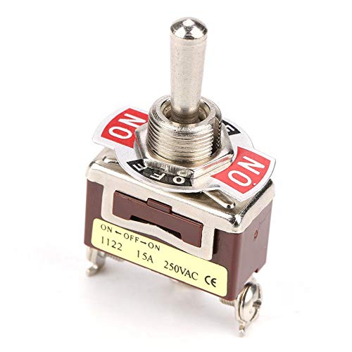 Ywbl-wh 5pcs 3pdt מתג Toggle, on-off-on 3 מיקום מתג Toggle רגעי 3 סיכה 12 ממ 15a 250VAC