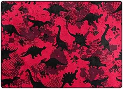 דינוזאורים של Baxiej שחור אדום אדום גדול שטיחים שטיחים שטיחים פליימאט שטיח לילדים לחדר משחק חדר שינה