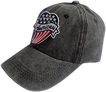 כובע בייסבול דגל אמריקאי לגברים נשים, כובע סנאפבק רקום בסגנון יוניסקס קלאסי פרופיל נמוך.