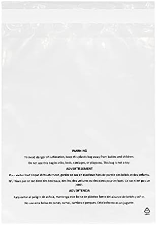 Pulypackers-5 x 7 חותם עצמי שקיות פולי ברורות עם אזהרת חנק תואם FBA דבק קבוע על בגדי אריזה, חולצות