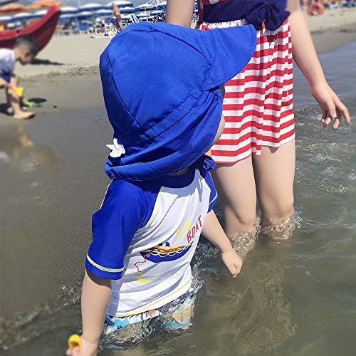 בנות תינוקות בנות כובע שמש כובע פעוטות מתכווננת קיץ UPF 50+ הגנת שמש כובע דש חוף עם שולי רחב