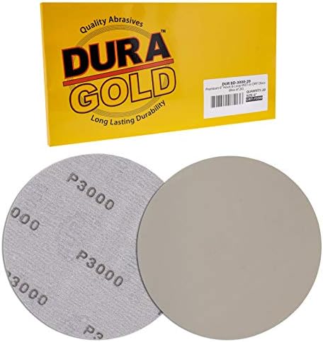 דורה -זהב פרימיום 6 דיסקי מלטש רטובים או יבשים - 3000 חצץ, קופסה של 20 - דיסקי נייר זכוכית בעלי ביצועים גבוהים