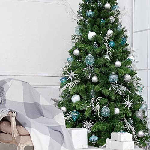 חנות KI כדורי חג מולד גדולים לבנים בגודל 4 אינץ 'אטום עץ חג המולד קישוטים קישוטים לקישוטי עצי חג המולד